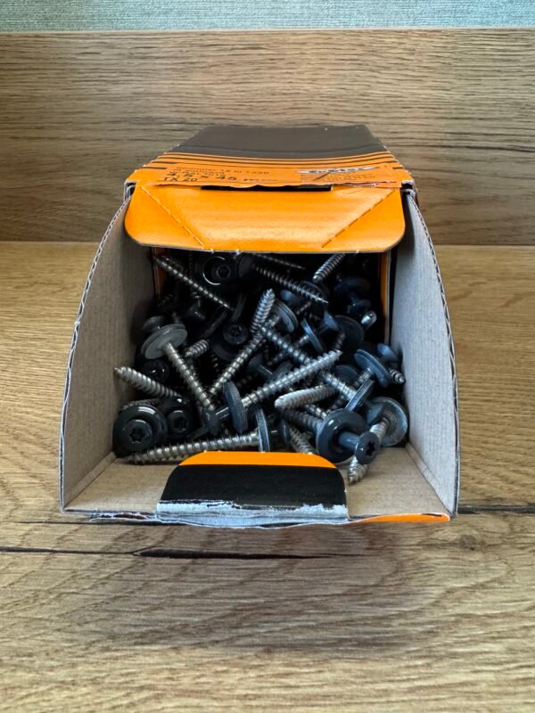 Spenglerschrauben Edelstahl 4,5 x 45 mm Anthrazit RAL7016 | EPDM-Dichtscheibe 15 mm | 50, 100, 200 Stk.